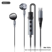 Casque téléphonique filaire Remax avec carte son Type-C, écouteurs numériques pour karaoké, jeux, streaming en direct, design intra-auriculaire, télécommande, 1,5 m