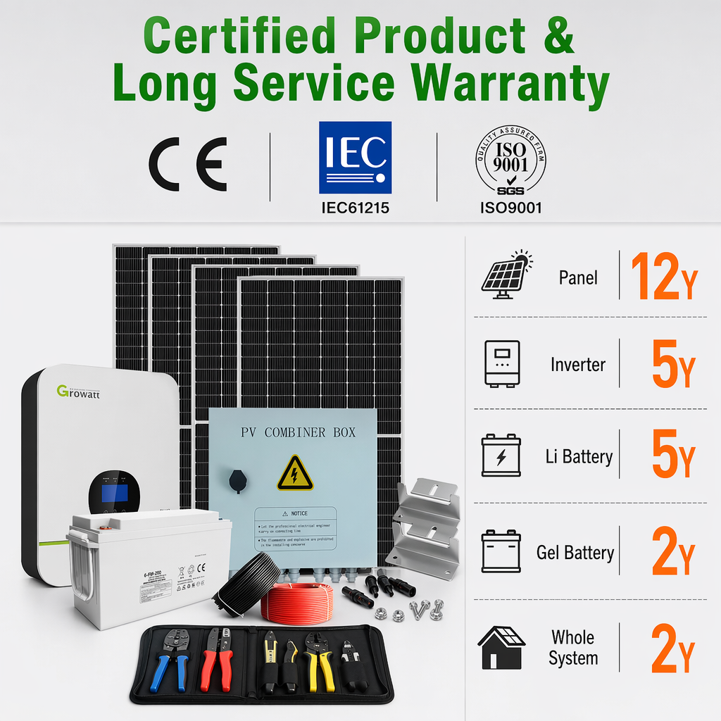 1KW-10KW Off Grid Solar Generator System 55kWh/Day Output Home Solar Power Kit With Optional Lithium & Gel Battery · image 2