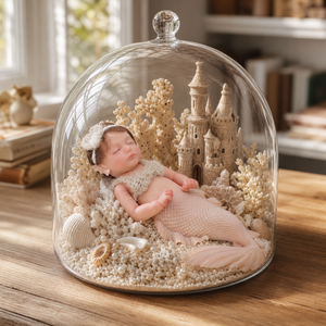 Muñeca Bebé <span class=keywords><strong>Sirena</strong></span> Reborn de Silicona de 12 Pulgadas, Muñeca Realista Dormida con Cola de Pescado Tejida y Cama de Concha, Regalo para Niños - Product Image 4