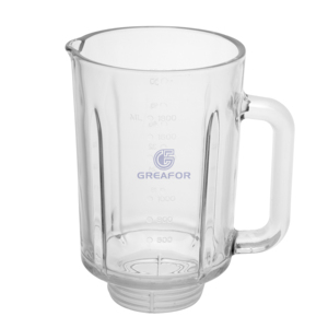 Greafor 9840 Precio <span class=keywords><strong>de</strong></span> Mayoreo en China, <span class=keywords><strong>Vaso</strong></span> Mezclador Eléctrico <span class=keywords><strong>de</strong></span> <span class=keywords><strong>Vidrio</strong></span> Sodocálcico Hecho a Mano <span class=keywords><strong>de</strong></span> 1800 ml con Cuchilla <span class=keywords><strong>de</strong></span> Acero Inoxidable, Universal para Alimentos - Product Image 2