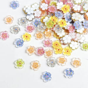 Dijes de uñas de flores de resina 3D de 10mm, pétalos de flor de cerezo y margaritas semitransparentes para decoración de joyas de arte de uñas - Product Image 1