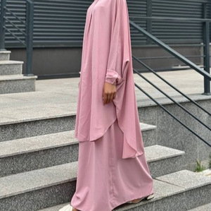 Set 2 Pezzi Eid Ramadan Abito Hijab con Cappuccio per Donne Indumento da Preghiera Musulmano Khimar Islamico Abaya Arabo 2026 Eid Kaftan Abaya 2 Pezzi - Product Image 2