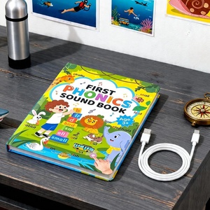 Livre audio interactif pour enfants, livre d'apprentissage parlant, livre d'histoires éducatif rechargeable, lecteur de livres avec boutons sonores - Product Image 2