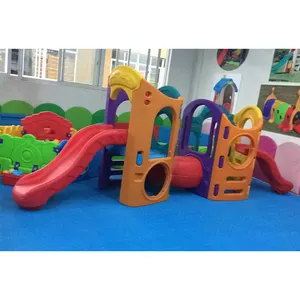 Amusement equipment kids colourful kindergarten plastic indoor toddler slides