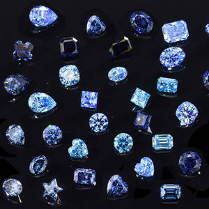 Xingyue pedras de moissanite banhadas e originais, cor azul solta em forma diferente - Product Image 1