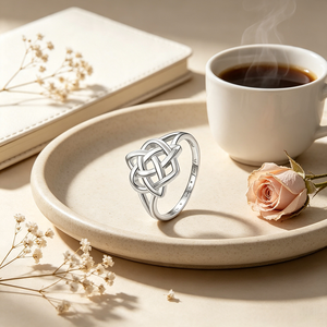Personalized Custom 925 Sterling Silver Rhodium Plated Trendy Celtic Heart Knot <b>Ring</b> Comfortable Wear Tarnish Resistant Wedding - Product Image 3