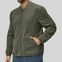 HONFIT Blouson Bomber Léger en Spandex et Nylon pour Homme, Coupe-Vent Zippé, Col Baseball, Idéal Sports et Loisirs en Extérieur – Meilleure Vente