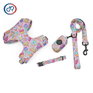 Arnés para perro, Correa y <span class=keywords><strong>collar</strong></span> OEM, bajo MOQ, conjunto de correa para perro, personalizado al por mayor, patrón de helado, verano, personalizado, conjunto de arnés para perro - Product Image 1