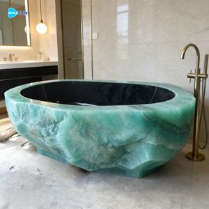 Baignoire autoportante en pierre naturelle noire pour salle de bain, en marbre, vente en gros directe usine Chine - Product Image 4