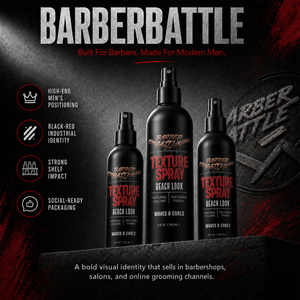 BARBERBATTLE Spray de Texturización Seca con Sal Marina, Fórmula Ligera y Natural, No Pegajosa, con Logo Impreso - Product Image 1