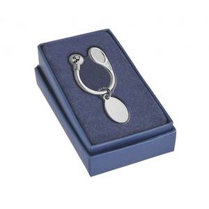 Llavero de tenis de metal plateado con diseño deportivo y etiqueta ovalada para regalos y promociones - Product Image 2