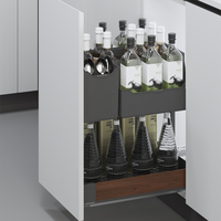 ARTSTEEL Panier à Épices Coulissant Moderne en Alliage d'Aluminium, Tiroir à Condiments pour Rangement de Cuisine, Écologique