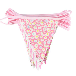 Guirnalda de Banderines Triangulares de Algodón con Estampado Floral Pastel, 10 Metros, 36 Piezas, Decoración para Fiestas de Cumpleaños Infantiles, Bodas, Graduaciones, Ramadán - Product Image 5
