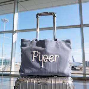 Sac fourre-tout personnalisé en velours côtelé avec nom/lettres, sac de voyage personnalisé, sac à bandoulière, cadeau pour demoiselle d'honneur, fête des mères - Product Image 5