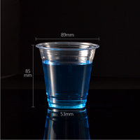 Tasse PET transparente de 9oz, calibre 280ml-89mm, tasses à froid PET-9oz-89 avec tasse à café glacée avec logo