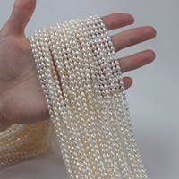 Perles de culture d'eau douce naturelles en vrac, forme riz, 3-4 mm, petites perles de rocaille