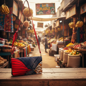 Bolso de PU para Mujer Hecho a Mano en Zambia, Marca MNAK Fashion Thrills, con Decoración de Flores con Patrón de Caramelo y Cierre de Cordones - Product Image 1