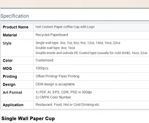 Stampa Personalizzata su Bicchieri di Carta <span class=keywords><strong>per</strong></span> Acqua e Caffè, Nuovo Design, Prezzo su Misura, Bicchieri di Carta Monouso con Logo all'Ingrosso - Product Image 6