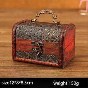 थोक लकड़ी के गहने बक्से WBC01-WBC010 विंटेज खजाने की छाती ट्रिंकेट बॉक्स पायलेट जेवेल छाती - Product Image 6