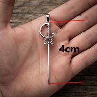 Pendentif poignard en acier inoxydable, mini épée, collier, breloque pour hommes et femmes, amulette gothique, bijoux de mode, cadeau