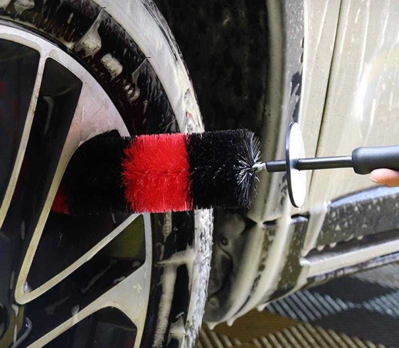 Long Handle Soft Bristle Car Wheel Brush For Washing Wheels Rims