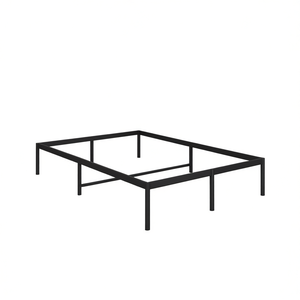 Struttura letto rettangolare in metallo verniciato a polvere nero, mobili per camera da letto - Product Image 1