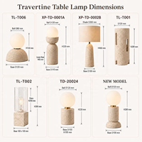 Lampe Wabi Sabi en travertin, lampe de chevet d'hôtel avec abat-jour en tissu, hauteur standard, lampe de table pour chambres d'hôtes