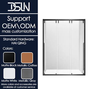 Porte coulissante moderne minimaliste étanche, cadre en aluminium ultra-mince, sur mesure, à encastrer, double vitrage en verre trempé, fabrication usine - Product Image 3