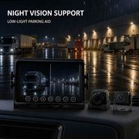 Moniteur de voiture AHD IPS 1080P de 7 pouces avec écran partagé 2 canaux, DVR, double caméra, vue latérale pour camion, fourgonnette, bus, camping-car, système d'aide au stationnement et à la marche arrière