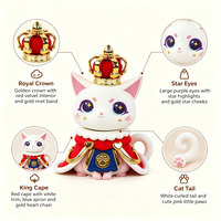 Figurine PVC Chat Fantaisie avec Couronne et Cape - Jouet d'Art de Collection pour Décoration de Bureau et Collection de Loisirs