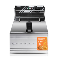 Freidora RAF R.5220 de 6L, Freidora Eléctrica Comercial de Acero Inoxidable, 2500W, Calentamiento Rápido para Restaurante, Bar de Snacks, Cocina
