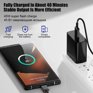<span class=keywords><strong>Cargador</strong></span> de Teléfono USB-C de 45 W, Adaptador de Pared para EE. UU./UE/Reino Unido, Carga Súper Rápida PD para <span class=keywords><strong>Samsung</strong></span> Galaxy S25 S24 S22 S23 <span class=keywords><strong>Ultra</strong></span> Note 10+ Note20 - Product Image 2
