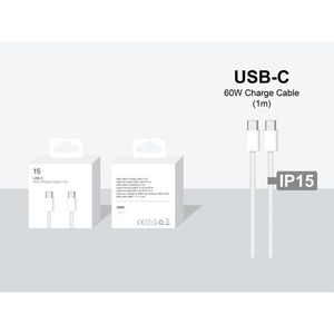 Câble de charge USB C vers C 60W 1M IP15, charge rapide, synchronisation des données - Product Image 1
