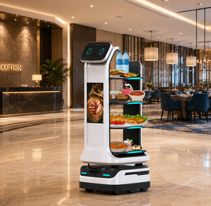 <span class=keywords><strong>Robot</strong></span> de livraison de nourriture intelligent à navigation autonome par lidar, entièrement automatique, avec recharge automatique - Product Image 1
