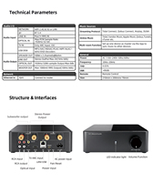 Amplificateur de puissance Wifi BT le plus récent, Airplay Multiroom 2 x 100W 8ohm, amplificateur audio avec entrée ligne optique HDMI ARC LAN USB