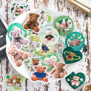 45 adet Paket Ayı Cenneti Serisi Kağıt Çıkartmalar Karikatür Ayı DIY Tatil Dekorasyon Kendinden Yapışkanlı Çocuklar 6 Stiller - Product Image 3