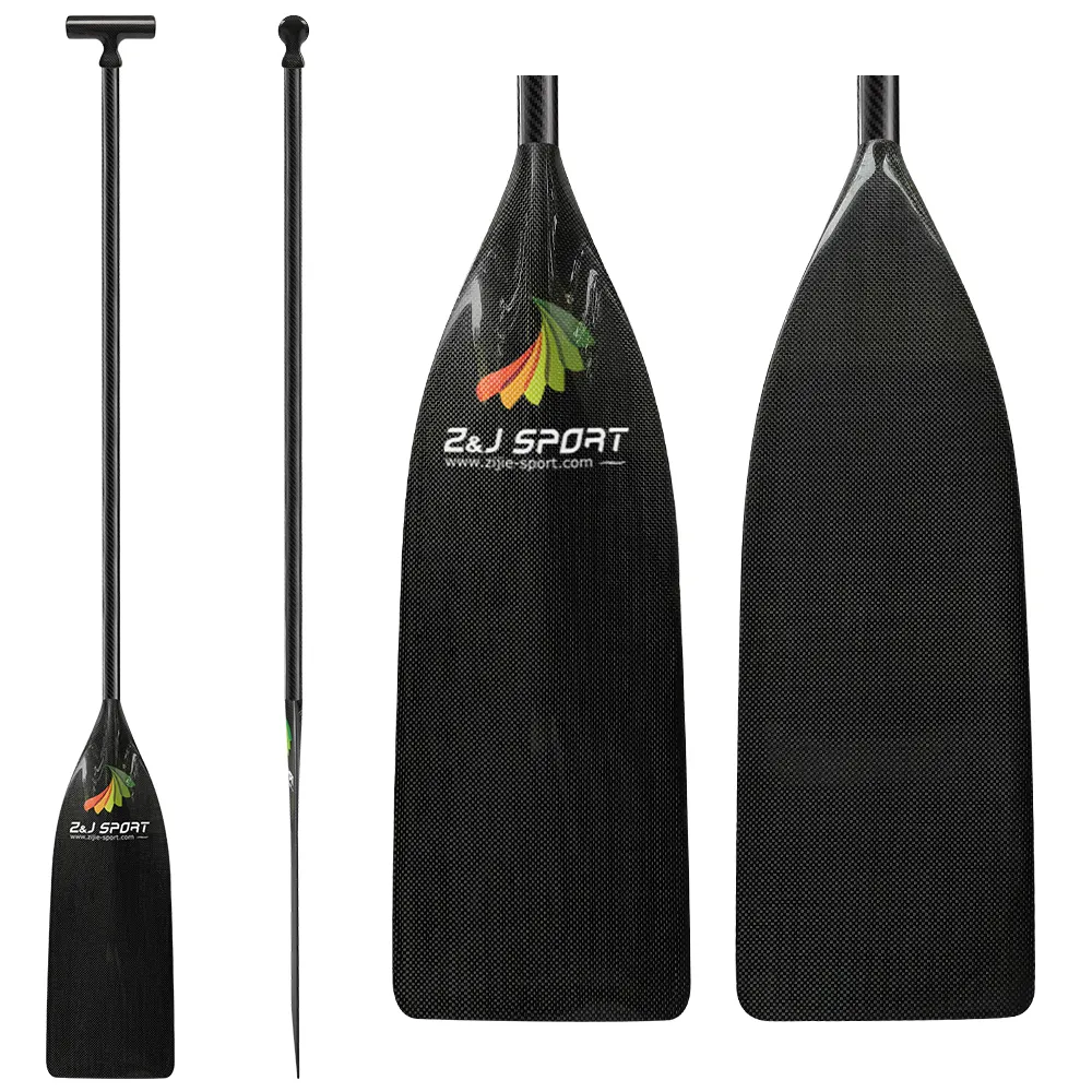 ZJ SPORT Full Carbon Fiber Raft Paddle/Flatewater Canoe Paddle With Optional Fixed Length for High Performance