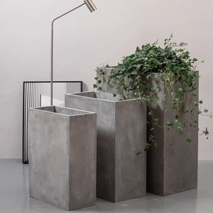 Pot de fleurs <span class=keywords><strong>rectangulaire</strong></span> long en fibrociment, design écologique, trou de drainage, auto-arrosant, personnalisable, pour la maison, le jardin, l'extérieur - Product Image 1