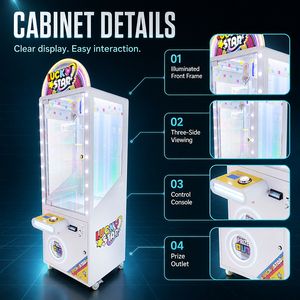 Machine à capsules à monnayeur pour cadeaux, jeu d'arcade commercial avec lumières LED colorées et vitrine transparente pour centres commerciaux - Product Image 3