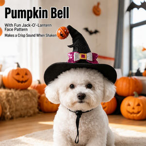 Chapeau de sorcier d'Halloween pour animaux de compagnie (chats et chiens) autoportant avec coins arrondis, fabriqué en Chine - Product Image 4