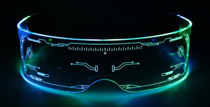 Lunettes de soleil LED pour la mode Hip Hop et le cosplay Cyberpunk avec monture lumineuse et design technologique futuriste pour les fêtes KV-S850 - Product Image 6