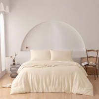 100% bambou 300TC drap de lit et taie d'oreiller ensemble refroidissement doux respirant tissé drap de lit plat bambou Lyocell literie