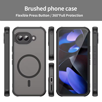 Étui de téléphone portable de luxe en PC mat antichoc, estampé à chaud, pour Google Pixel 9A/9 Pro/Pixel 9 Pro XL, magnétique, givré, translucide, rigide