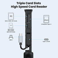 Lector de Tarjetas SD USB 3.2 Gen 2 de 10 Gbps OEM para Estuche Impermeable con Estuche de Almacenamiento Portátil USB-C CFexpress a TF de 16 Ranuras