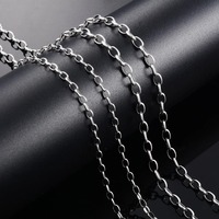 Yadreva – collier Rolo en acier inoxydable pour hommes et femmes, chaîne ovale en O, couleur argent, maillons cubains, accessoires de bijoux à faire soi-même