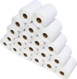 20 ROULEAUX 250 PIÈCES PAR ROULEAU Étiquettes thermiques en papier recyclable étanche Rouleau auto-adhésif pour l'expédition et l'emballage