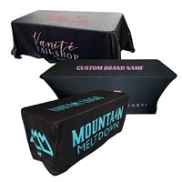 Nappe de table de mariage ronde noire en spandex écologique, design personnalisé, tailles sur mesure