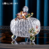 RORO Décoration de table moderne et luxueuse pour la maison et le bureau, idéale pour les cadeaux, avec verre transparent scintillant pour la conservation des fruits frais et les fêtes