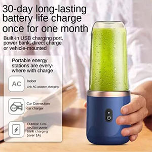 Wholesale 6 Blades <b>Juicer</b> Cup 400ML USB Smoothie Blender <b>Mini</b> Charging Fruit Squeezer Food Mixer Ice Crusher Portable Wireless - Product Image 6