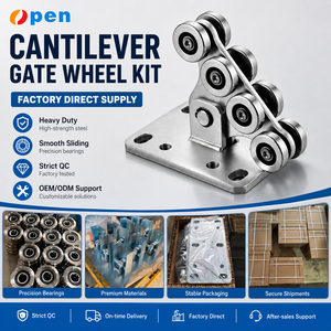 Kit de roulettes <span class=keywords><strong>pour</strong></span> <span class=keywords><strong>portail</strong></span> <span class=keywords><strong>coulissant</strong></span> cantilever, roulettes robustes avec support de rail <span class=keywords><strong>pour</strong></span> <span class=keywords><strong>quincaillerie</strong></span> de porte coulissante extérieure - Product Image 4